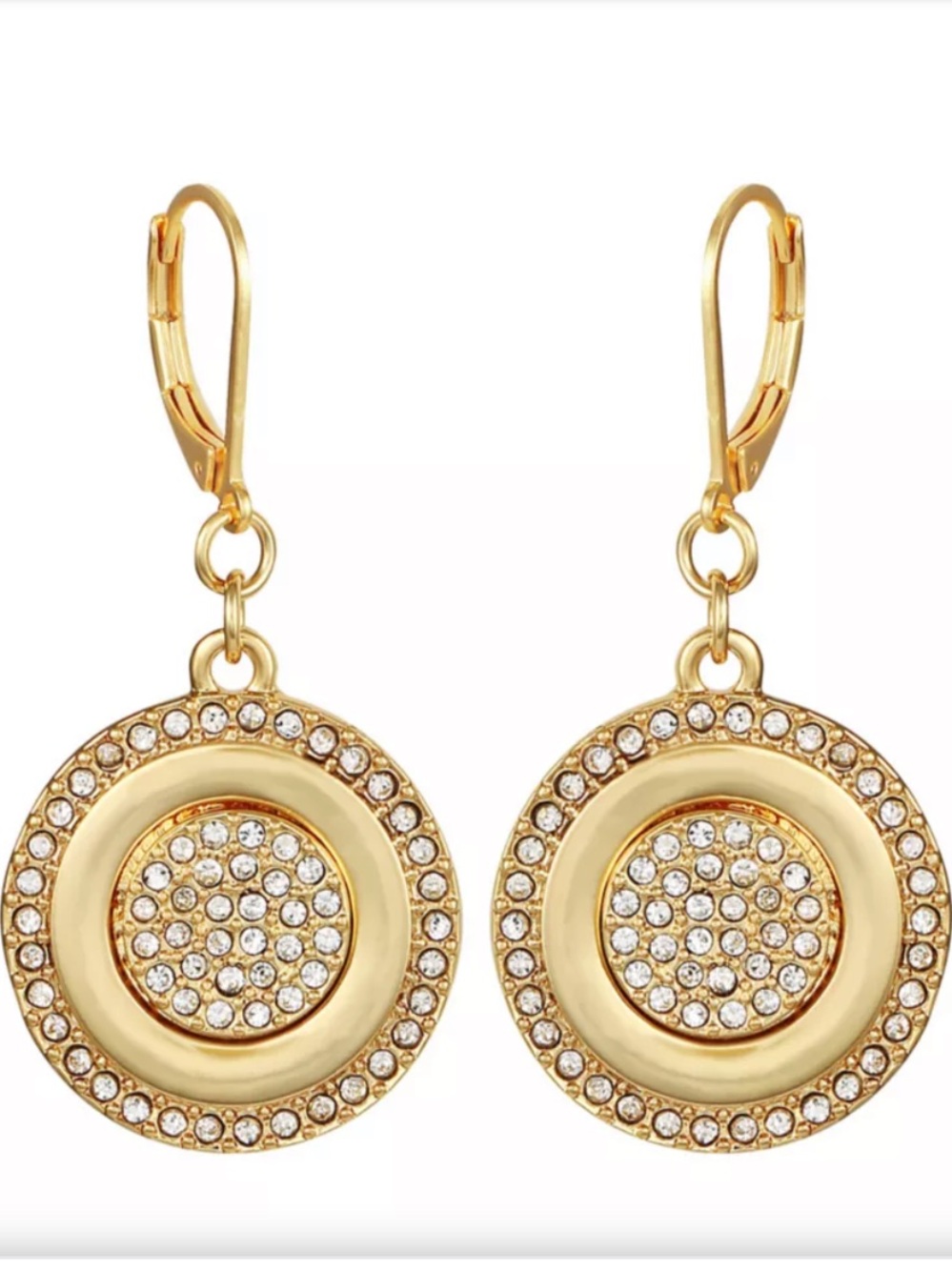 Vince Camuto Gold-Tone Crystal Circle Earrings